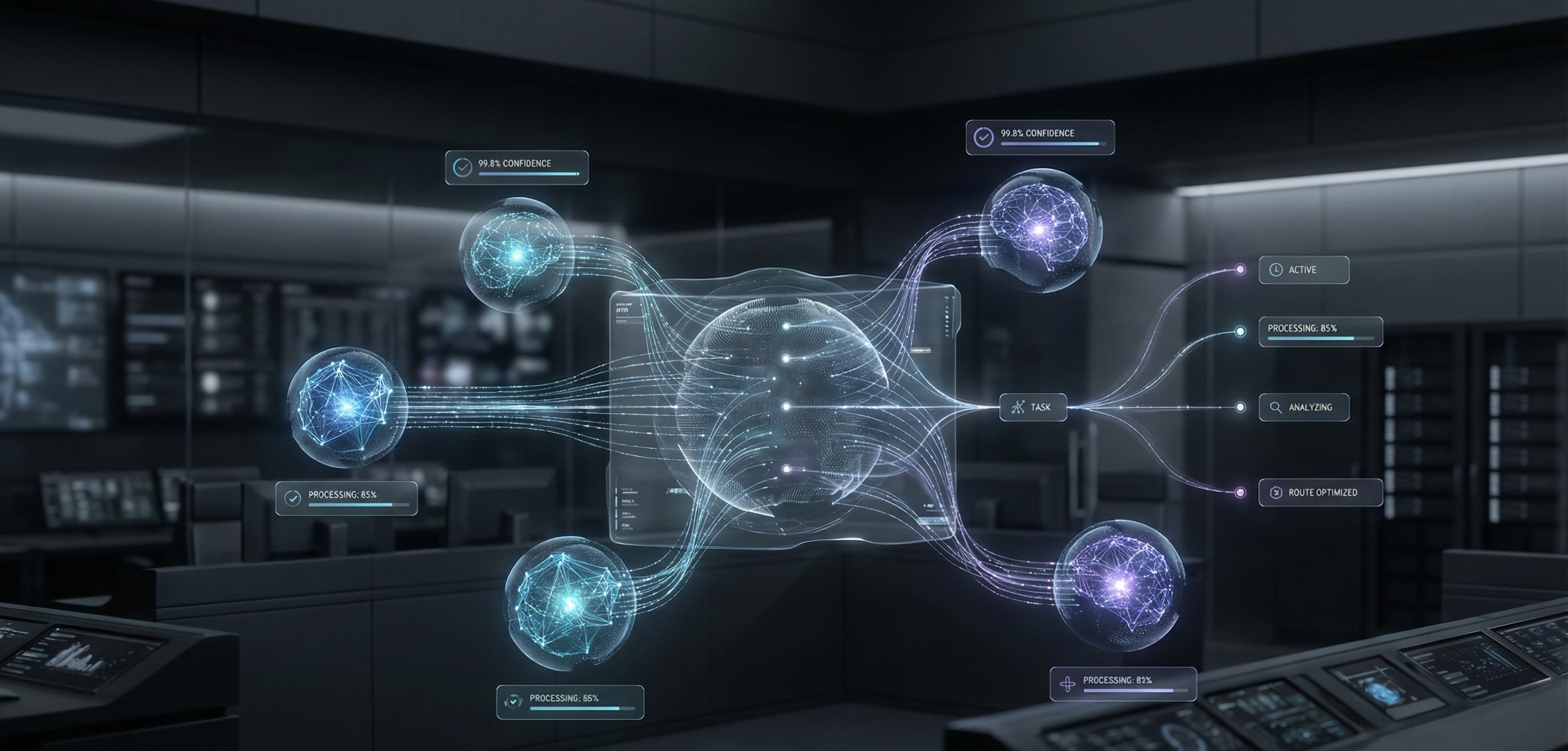 Illustration representing the Task-Specific AI Agent Deployment service